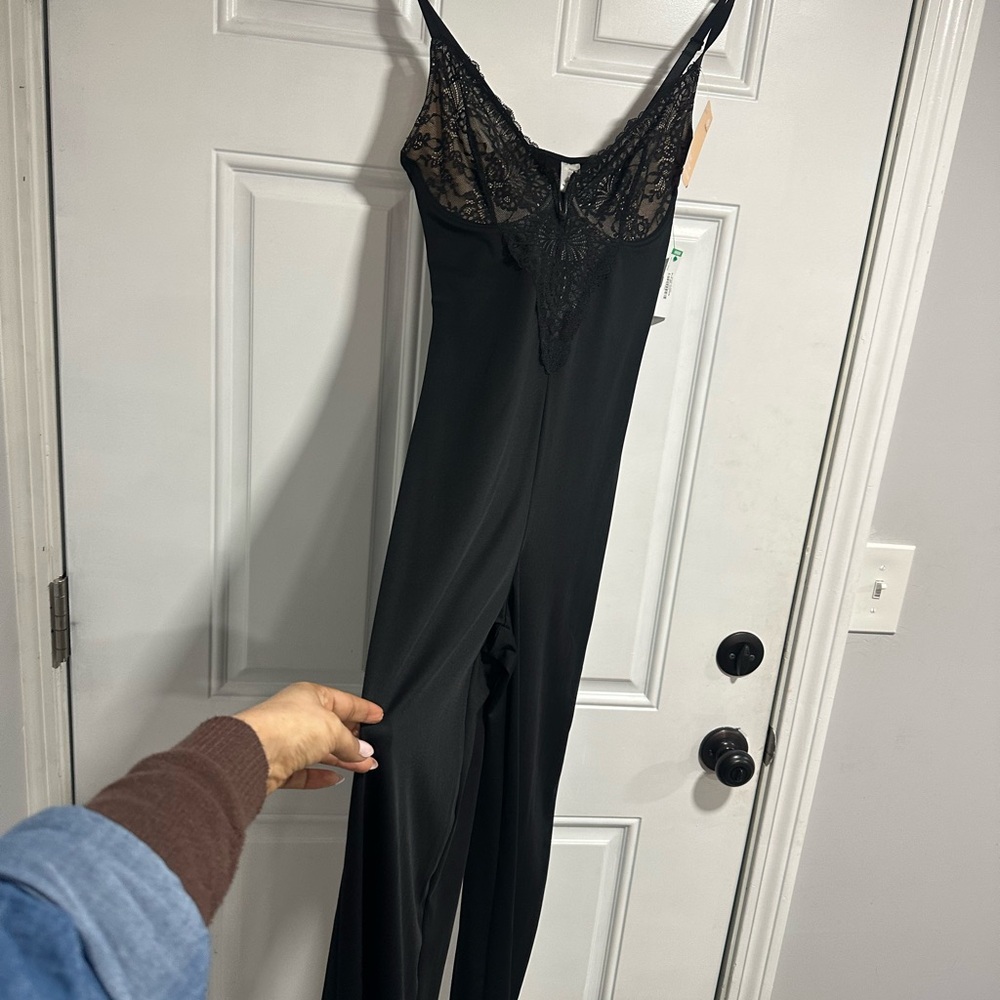 Elegant Black Lace Bodysuit